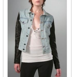 Alexander Wang Denim Jacket with Leather Sleeves